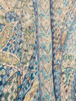 NEW Queen Lila Quilted Blanket Fabric Imported from Belgium- Upholstery & Drapery- Blue Melange