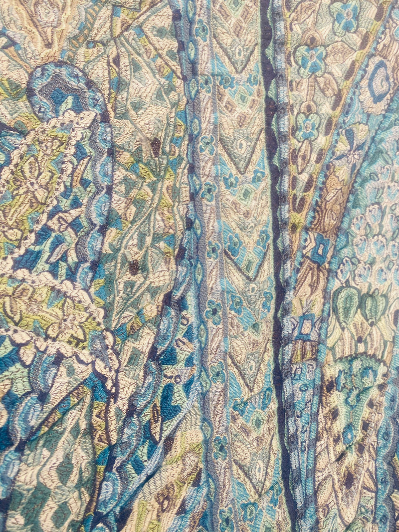 NEW Queen Lila Quilted Blanket Fabric Imported from Belgium- Upholstery & Drapery- Blue Melange