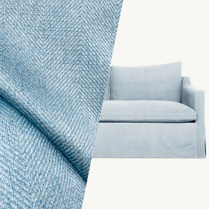 NEW! Queen Shyla Linen Inspired Upholstery Heavyweight Fabric- Blue
