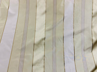Lady Gretta 100% Silk Taffeta Ribbon Stripes Fabric - Pistachio Green and Gold - Fancy Styles Fabric Pierre Frey Lee Jofa Brunschwig & Fils