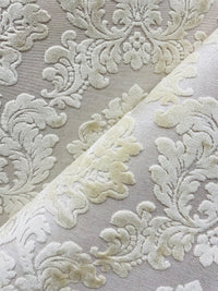 NEW! Duke Gabriel Designer Medallion Burnout Chenille Velvet Fabric - Pearl Cream - Fancy Styles Fabric Pierre Frey Lee Jofa Brunschwig & Fils