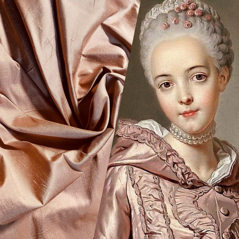 App Sale: Duchess Mable Designer 100% Silk Dupioni Fabric Solid Dusty Pink