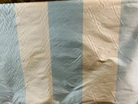NEW: Miss Carol 100% Silk Dupioni Fabric - Cream and French Blue- 7” Stripes - Fancy Styles Fabric Pierre Frey Lee Jofa Brunschwig & Fils