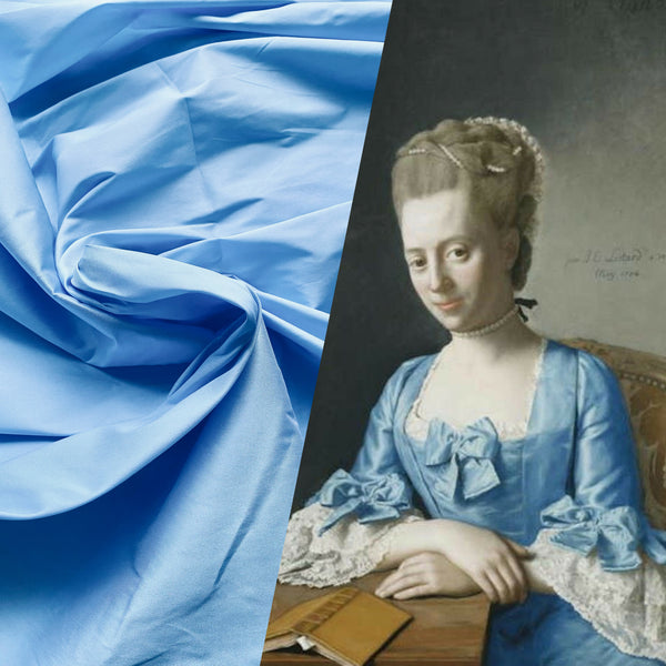 NEW Lady Frank Light Designer “Faux Silk” Taffeta Fabric Made in Italy Sky Blue - Fancy Styles Fabric Pierre Frey Lee Jofa Brunschwig & Fils