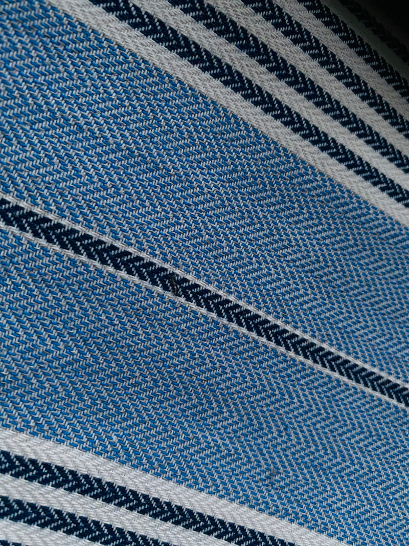 New! SUNBRELLA Navy and French Blue Stripes Waterproof Indoor Outdoor Upholstery Fabric