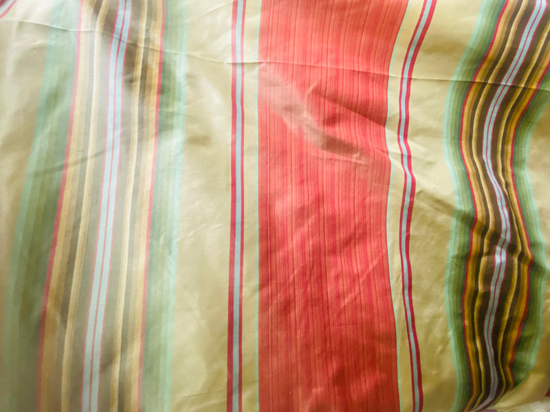 NEW Prince Antoine 100% Silk Taffeta Interior Design Fabric Stripes Motif