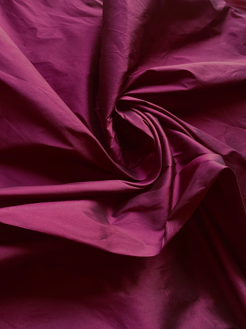 NEW Lady Frank Light Designer “Faux Silk” Taffeta Fabric Made in Italy Bordeaux with Black Iridescence