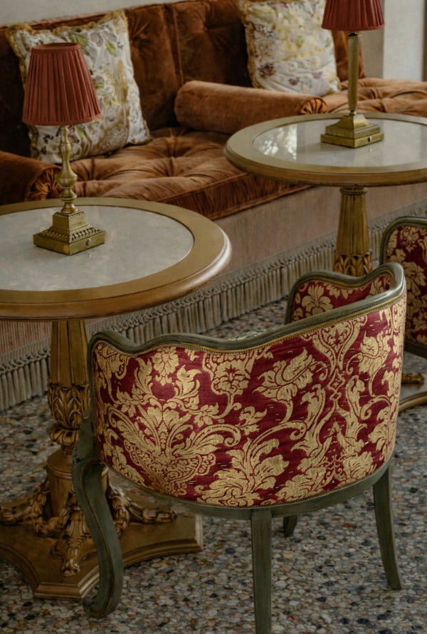 NEW! King Sante 100% Silk Satin Novelty Jacquard Damask Fabric- Red and Gold - Fancy Styles Fabric Pierre Frey Lee Jofa Brunschwig & Fils