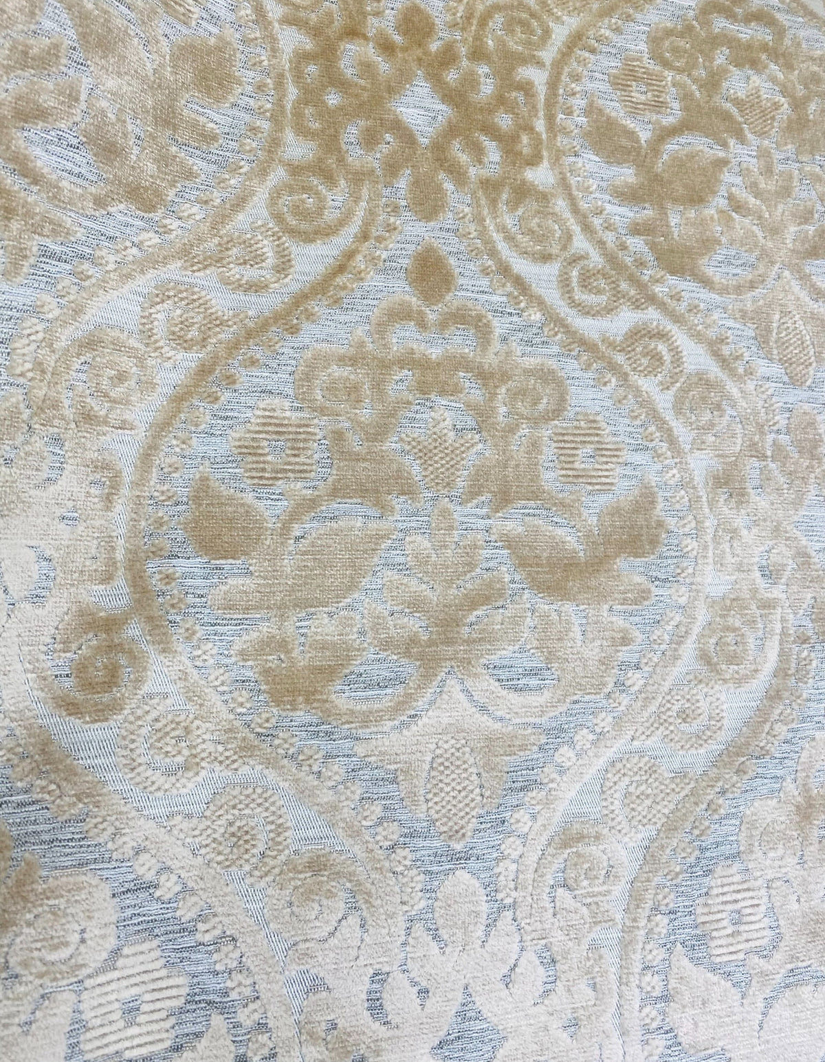 NEW Sir Sanders Novelty Burnout Medallion Chenille Velvet Fabric - Cream Blush - Fancy Styles Fabric Pierre Frey Lee Jofa Brunschwig & Fils