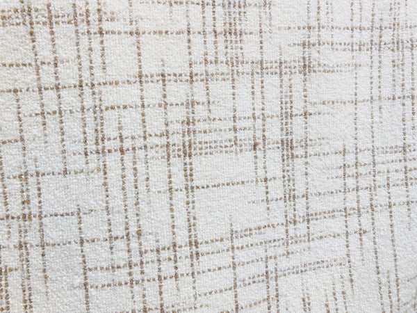 NEW Count York Designer Heavyweight Boucle Upholstery Fabric in White and Taupe Plaid Melange - Fancy Styles Fabric Pierre Frey Lee Jofa Brunschwig & Fils