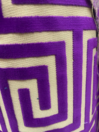 NEW! Sale! VERSACE HOME Novelty Italian Burnout Geometric Chenille Upholstery Velvet Fabric - Magenta Purple - Fancy Styles Fabric Pierre Frey Lee Jofa Brunschwig & Fils