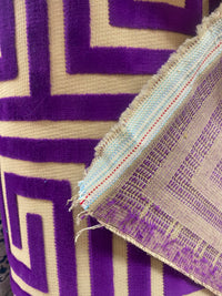 NEW! Sale! VERSACE HOME Novelty Italian Burnout Geometric Chenille Upholstery Velvet Fabric - Magenta Purple - Fancy Styles Fabric Pierre Frey Lee Jofa Brunschwig & Fils