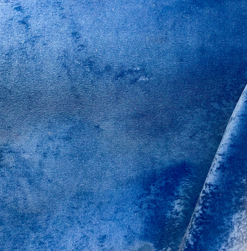 NEW! Custom Color, limited quantity of 50 yards: Prince Burgess Designer Upholstery Cotton Velvet Fabric - Bangle Blue