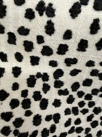 NEW Duchess Logan Snow Leopard Dalmation Novelty Upholstery Velvet White and Black