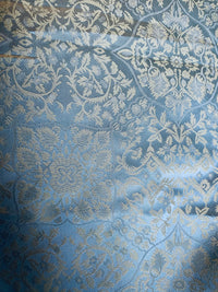 NEW Sir Enzo 100% Silk Taffeta Interior Design Fabric Medallion Brocade French Yellow and Blue - Fancy Styles Fabric Pierre Frey Lee Jofa Brunschwig & Fils