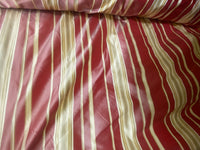 NEW Lady Lali 100% Silk Taffeta Fabric with Red Candy-cane Stripes - Fancy Styles Fabric Pierre Frey Lee Jofa Brunschwig & Fils