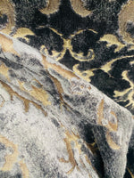 NEW! Duke Santori Designer Venetian Italian Burnout Medallion Chenille Silver-Charcoal Grey Bronze Fabric Upholstery