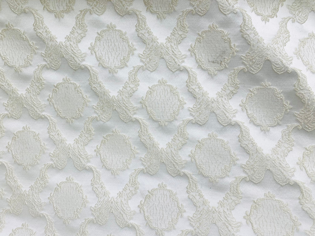 NEW! Duke Fiante Brocade Satin Fabric- White- Damask Upholstery Neoclassical Louis - Fancy Styles Fabric Pierre Frey Lee Jofa Brunschwig & Fils