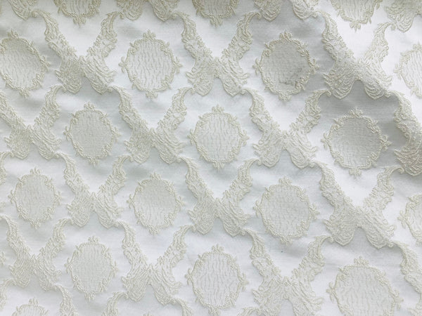 NEW! Duke Fiante Brocade Satin Fabric- White- Damask Upholstery Neoclassical Louis - Fancy Styles Fabric Pierre Frey Lee Jofa Brunschwig & Fils