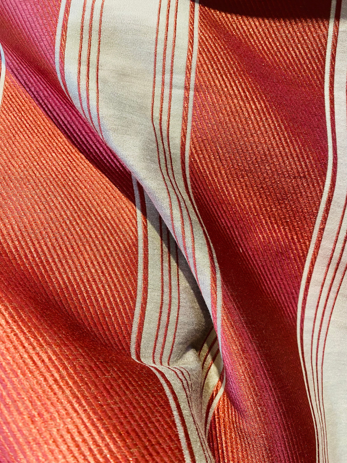 NEW Lady Monroe French Terra Cotta Red Fabric - 3” Stripes - Upholstery 55” Wide - Fancy Styles Fabric Pierre Frey Lee Jofa Brunschwig & Fils