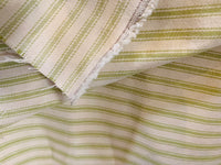 NEW Queen Mandy Designer 100% Cotton Heavyweight 1/4” Stripes Upholstery Fabric - Pistachio Green and Cream - Fancy Styles Fabric Pierre Frey Lee Jofa Brunschwig & Fils