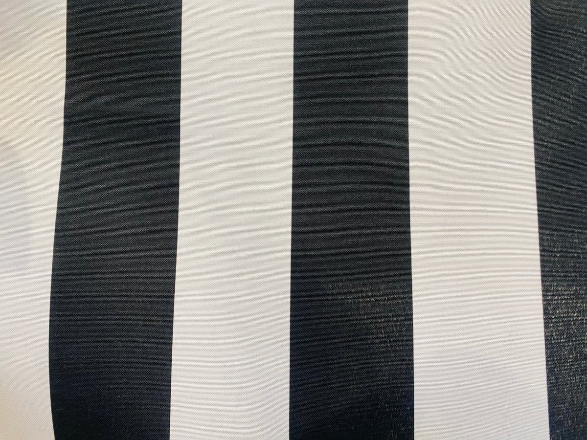 NEW Lady Jacqueline Solid Black Waterproof Decorating Fabric - 3” Black And White Stripes - Upholstery 55” Wide - Fancy Styles Fabric Pierre Frey Lee Jofa Brunschwig & Fils