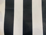 NEW Lady Jacqueline Solid Black Waterproof Decorating Fabric - 3” Black And White Stripes - Upholstery 55” Wide