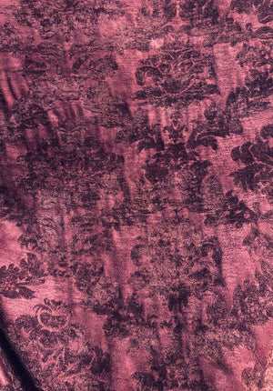 NEW! Lady Janet Designer Medallion Burnout Chenille Velvet Fabric - Antique Red - Fancy Styles Fabric Pierre Frey Lee Jofa Brunschwig & Fils