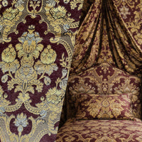 NEW! Duke Riviera Designer Venetian Italian Burnout Medallion Chenille Brocade Gold Brown Fabric Upholstery Style# HG10011 - Fancy Styles Fabric Pierre Frey Lee Jofa Brunschwig & Fils