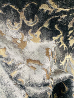 NEW! Duke Santori Designer Venetian Italian Burnout Medallion Chenille Silver-Charcoal Grey Bronze Fabric Upholstery