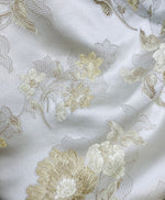 NEW! SALE! Miss Flora Italian Brocade Satin Fabric- Ivory- Floral Upholstery Neoclassical Louis