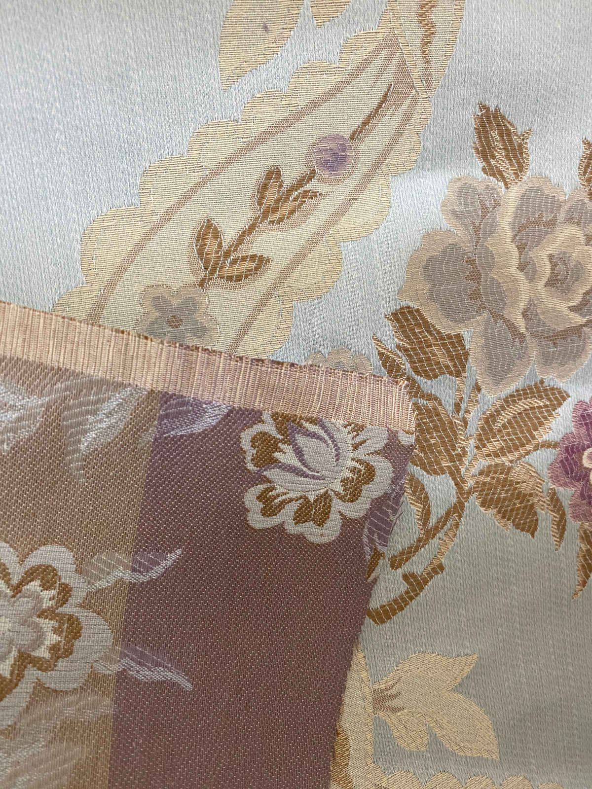 NEW Queen Marionette Novelty Ritz Neoclassical Brocade Medallion Floral Aubusson Satin Fabric - Ivory - Fancy Styles Fabric Pierre Frey Lee Jofa Brunschwig & Fils