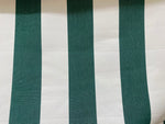 NEW Lady Jacqueline Faded Polo Green Waterproof Decorating Fabric - 3” Green And White Stripes - Upholstery 55” Wide
