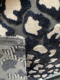 NEW Duchess Dugan Snow Leopard Novelty Upholstery Velvet Made in Italy Black Style# HG10004 - Fancy Styles Fabric Pierre Frey Lee Jofa Brunschwig & Fils