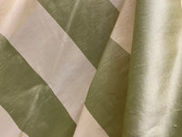 NEW Queen Qante 100% Silk Dupioni Stripes Fabric - Pistachio Green and Cream - Fancy Styles Fabric Pierre Frey Lee Jofa Brunschwig & Fils