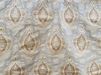 NEW! King Tatter 100% Silk  Novelty Jacquard Damask Fabric- Grey, Brown and Gold - Fancy Styles Fabric Pierre Frey Lee Jofa Brunschwig & Fils