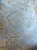 App Sale: Sir Enzo 100% Silk Taffeta Interior Design Fabric Medallion Brocade French Yellow and Blue