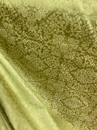 NEW Sir Enzo 100% Silk Jacquard Ornate Drapery Damask Fabric - Leaf Green - Fancy Styles Fabric Pierre Frey Lee Jofa Brunschwig & Fils