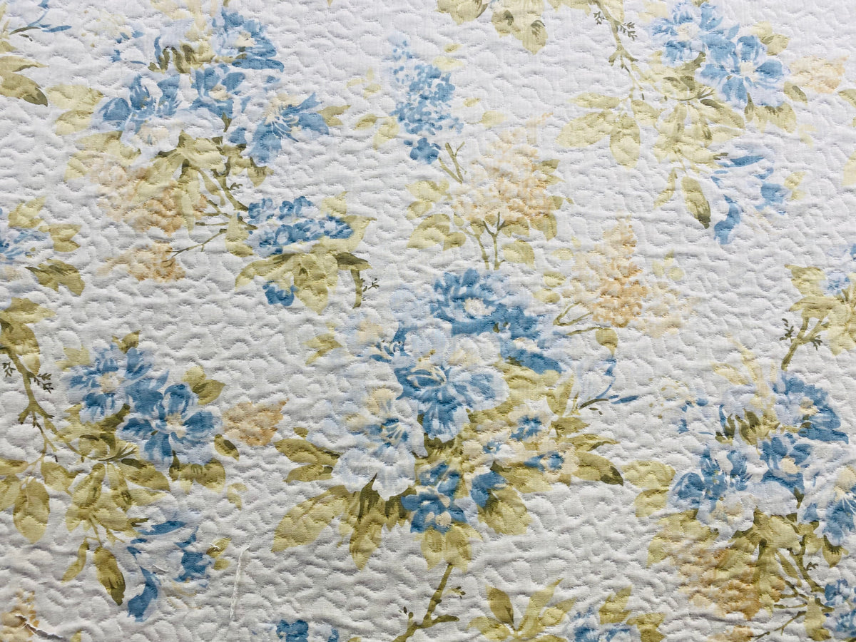 NEW Sale! Queen Leticia Quilted Blanket Fabric Imported from Italy- Upholstery & Drapery- Blue Melange - Fancy Styles Fabric Pierre Frey Lee Jofa Brunschwig & Fils