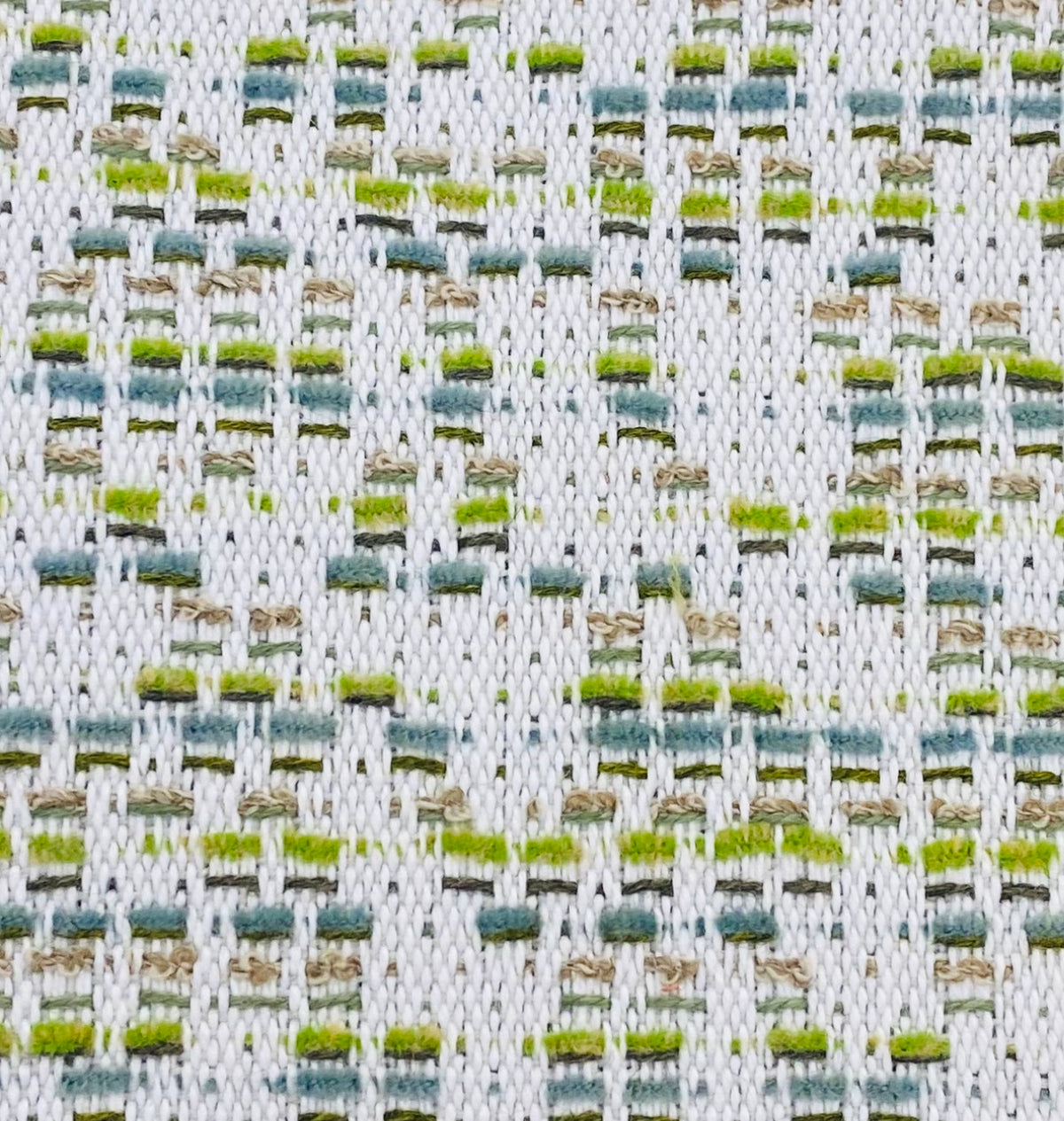 New! SUNBRELLA Novelty Boucle Waterproof Indoor Outdoor Lime Blue Beige Upholstery and Decorating Fabric - Fancy Styles Fabric Pierre Frey Lee Jofa Brunschwig & Fils
