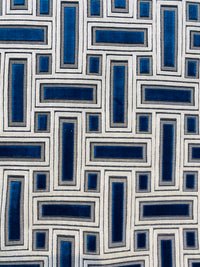 NEW! Duchess Adalyn Novelty Italian Burnout Geometric Chenille Upholstery Velvet Fabric - Royal Blue BTY - Fancy Styles Fabric Pierre Frey Lee Jofa Brunschwig & Fils