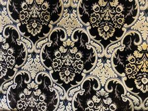 NEW Sir Scott Designer Italian Burnout Medallion Chenille Velvet Fabric Brown and Beige - Upholstery - Fancy Styles Fabric Pierre Frey Lee Jofa Brunschwig & Fils