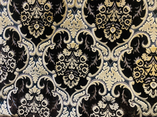 NEW Sir Scott Designer Italian Burnout Medallion Chenille Velvet Fabric Brown and Beige - Upholstery - Fancy Styles Fabric Pierre Frey Lee Jofa Brunschwig & Fils
