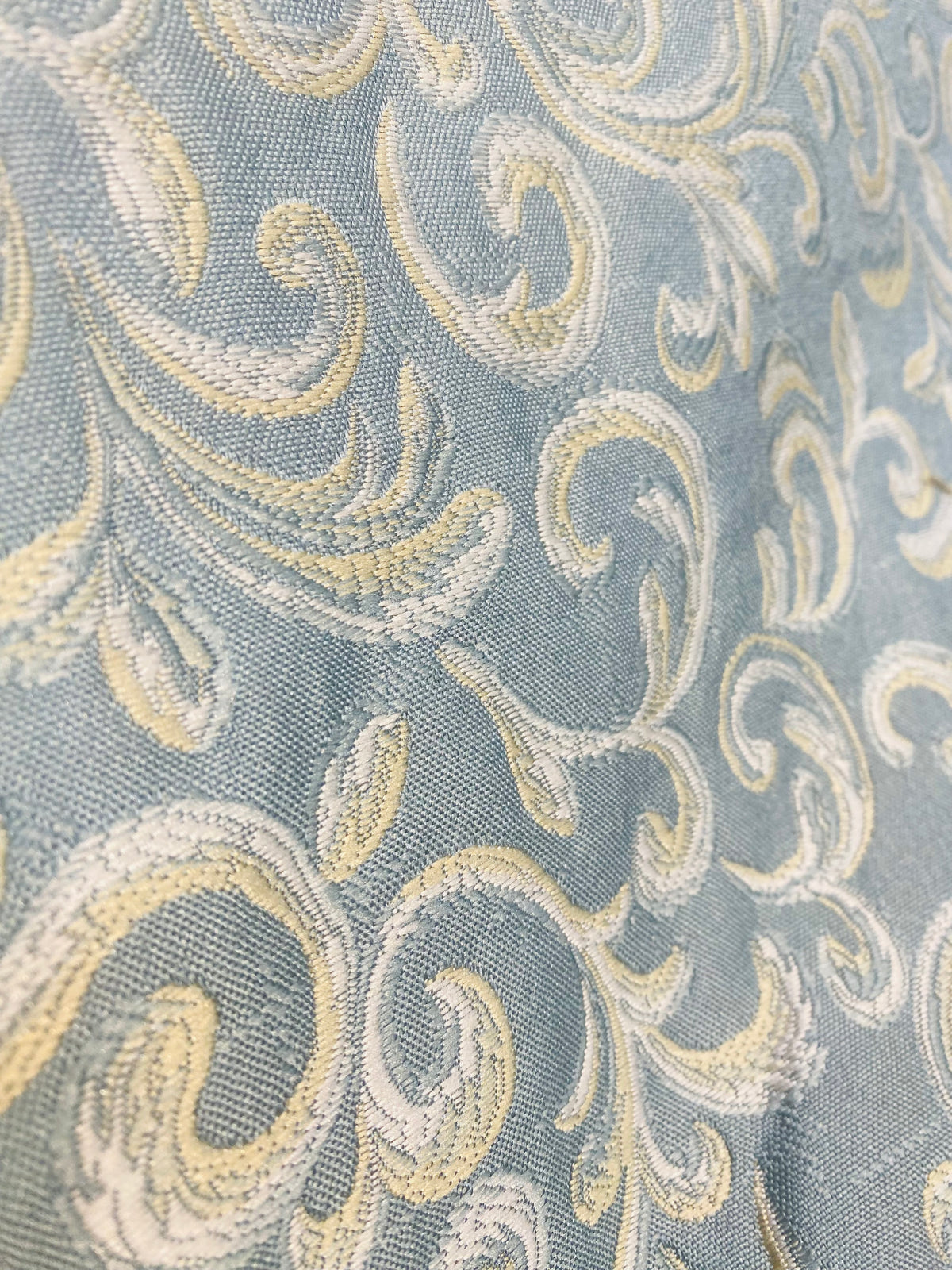 NEW! King Peter Designer Quilted Brocade Floral Upholstery Fabric- French Blue - Fancy Styles Fabric Pierre Frey Lee Jofa Brunschwig & Fils