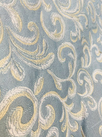 NEW! King Peter Designer Quilted Brocade Floral Upholstery Fabric- French Blue - Fancy Styles Fabric Pierre Frey Lee Jofa Brunschwig & Fils