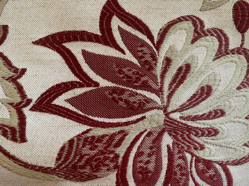 New! Sale! 50% Off 10 yard roll- Miss Florentine Brocade Floral Upholstery & Drapery Fabric- Red - Fancy Styles Fabric Pierre Frey Lee Jofa Brunschwig & Fils