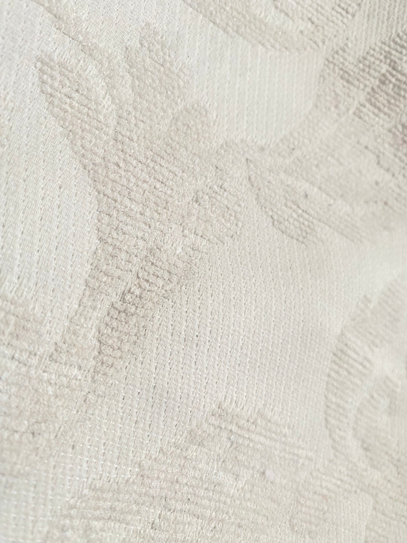 NEW! SALE! King Sam Brocade Jacquard Burnout Upholstery Chenille Italian Fabric- White Ivory Floral- Upholstery Neoclassical