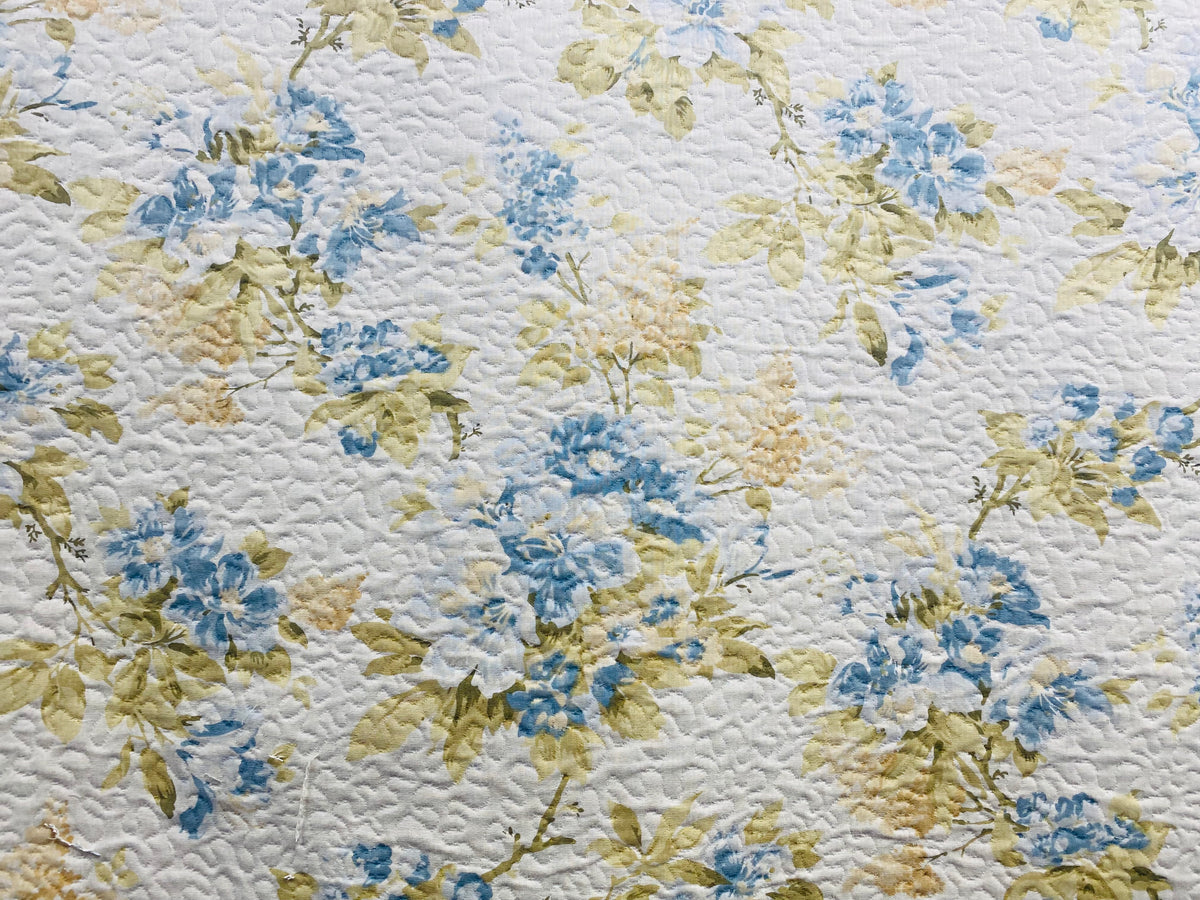 NEW Sale! Queen Leticia Quilted Blanket Fabric Imported from Italy- Upholstery & Drapery- Blue Melange - Fancy Styles Fabric Pierre Frey Lee Jofa Brunschwig & Fils