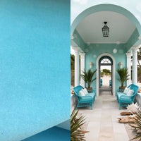 NEW! Duke Donovan WATERPROOF OUTDOOR Velvet Upholstery & Drapery Fabric - Tiffany Blue- BTY - Fancy Styles Fabric Pierre Frey Lee Jofa Brunschwig & Fils