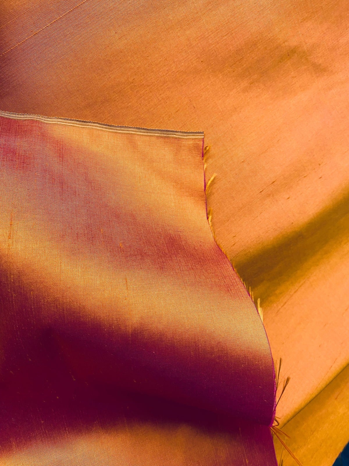NEW Duchess Mable Designer 100% Silk Dupioni - Tangerine with Fuchsia Iridescence - Fancy Styles Fabric Pierre Frey Lee Jofa Brunschwig & Fils